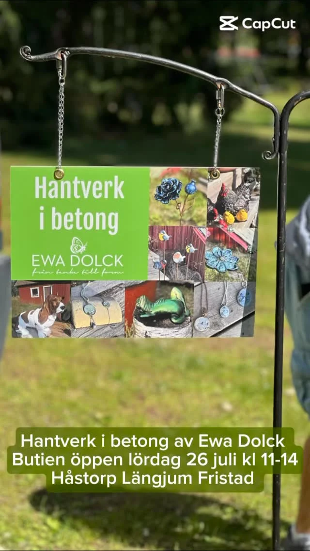 Hantverk i betong av Ewa Dolck, Håstorp Längjum Fristad utanför Borås  Butiken öppen lördag 26 juli kl 11-14  Från trädgårdsdekorationer till smycken, alltid helt eller delvis i betong  Observera att Butiken är enkel med nivåskillnader ute och inne. Jag har inte kundtoaletter eller café, bara mitt eget skapade hantverk helt eller delvis i betong.  Parkering på anvisad plats med skylt  Betalning med Swish, kort eller kontant 
Självklart kvitto med moms !  Vill du komma annan dag och tid skickar du bara förslag på tid så löser vi det säkert. Jag är nästan alltid hemma, men har även kor o hundar mm men med en timme eller två framförhållning brukar det mesta gå att lösa !  Varmt välkommen !  🌼🌼🌼🌼🌼🌼🌼🌼🌼🌼🌼  #konsthantverkare #trädgårdsdekorationer #Hantverk #svenskthantverk #borås #sjuhäradsbygden  #trädgårdsmässan #floby #Västergötland #bollebygd #ulricehamn #bredared #butikbrygghuset #sparsör #herrljunga #borgstena #fristad #trädgårdsinspiration